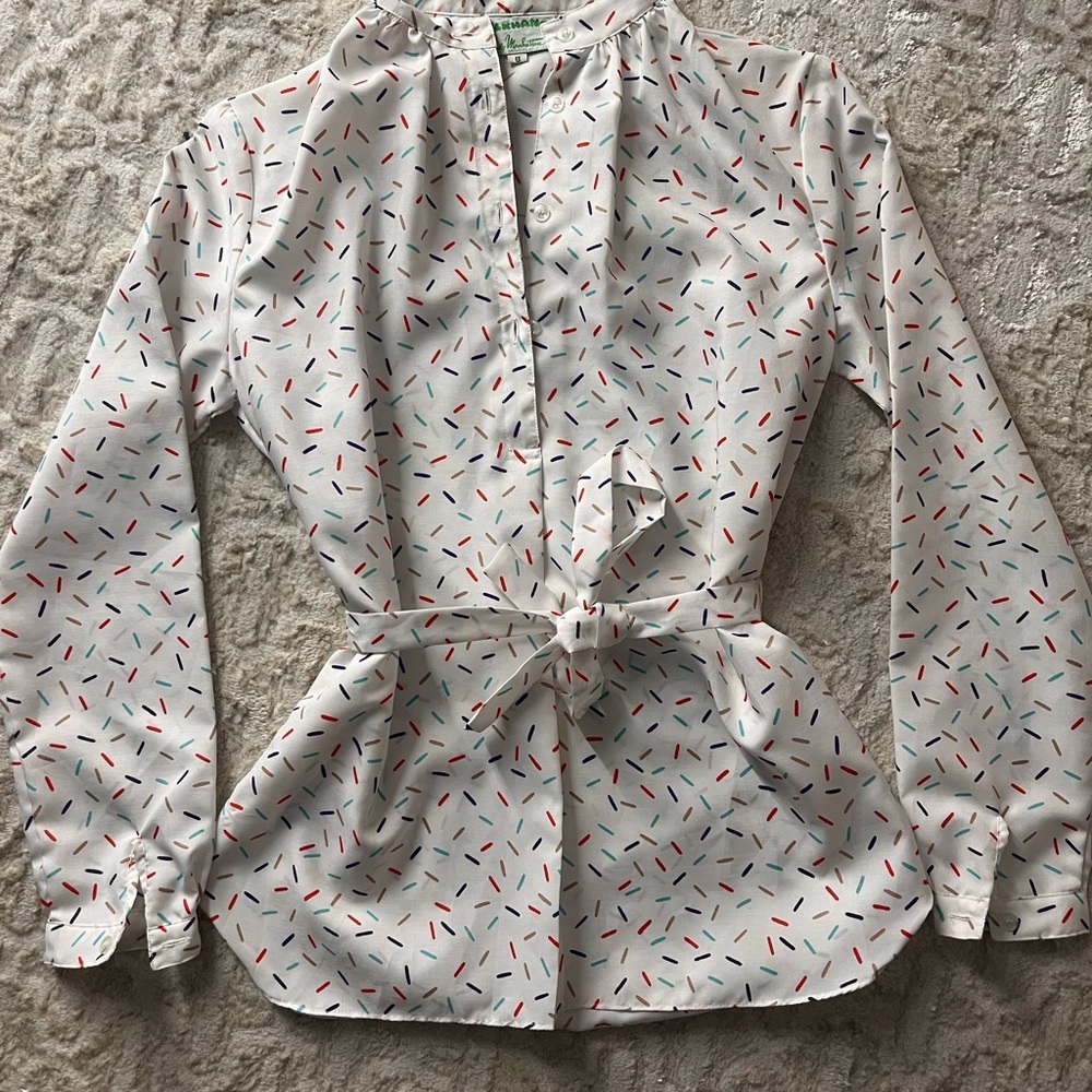 Silkhana lady manhattan White Blouse with Colorful Sprinkles size 8